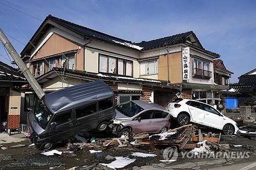 일본 노토반도 강진 피해(2024년 1월). EPA연합뉴스