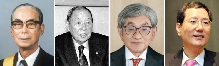 2025 Designated Science and Technology Contributors. From the left, the late Youngdae Kwon, Professor Emeritus at Seoul National University; the late Youngsun Kang, Professor Emeritus at Seoul National University; Kyungseo Lee, Chairman of Danam Systems; and the late Minhwa Lee, Honorary Chairman of the Venture Business Association. Provided by the Ministry of Science and ICT