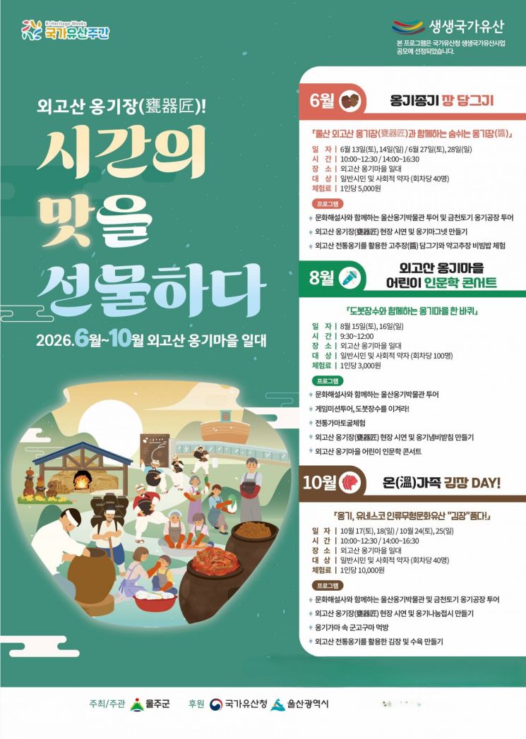 울주군 ‘외고산 옹기장’ 생생국가유산 행사 안내문.