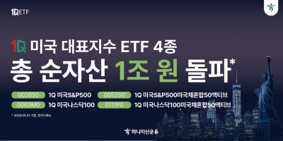 하나자산운용, 미국 대표지수 ETF 4종 총 순자산 1조원 돌파