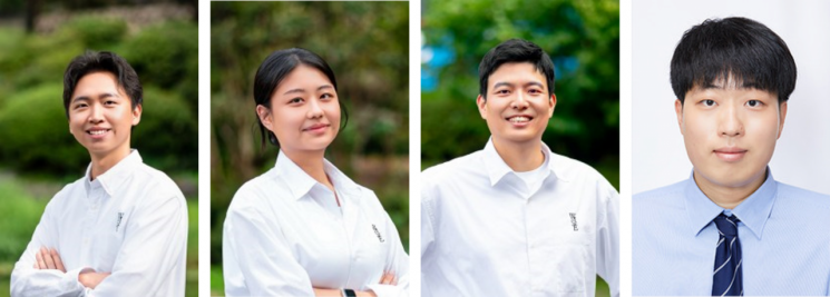 (왼쪽부터) 중앙대 박준용 박사과정생, 중앙대 전혜리 박사과정생, 중앙대 우상혁 교수, 부산대 김채빈 교수. 중앙대학교