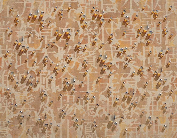 김창열, 회귀, 마포에 유채, 아크릴 Oil and acrylic on hemp cloth, 91×116.8cm, 2018. 갤러리포커스