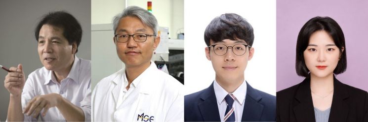 연구팀 사진. (좌측부터) 석상일 교수, 최경진 교수, 김귀수 박사, 노영임 연구원. UNIST 제공