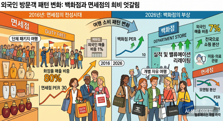 2016년엔 면세점이 웃었는데 2026년엔 백화점이 웃는 이유 [주末머니]