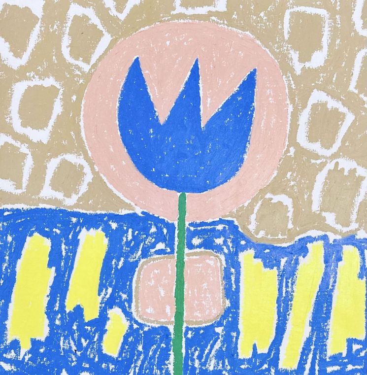 아담핸들러, Moonlight Mile Tulip, Oil stick on Linen, 61 x 61 cm, 2026. 더 트리니티