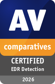 Official emblem of the global '2026 EDR Detection Verification Test' passed by Genieon EDR solution. Provided by Genieon