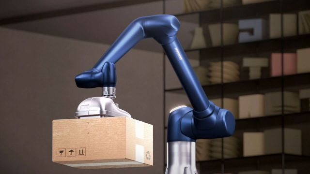 Doosan Robotics' P Series, a dedicated palletizing collaborative robot introduced in 2024. Doosan Robotics