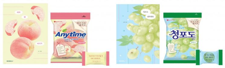 롯데웰푸드가 출판사 부크크와 협업해 인기 시집의 감성과 작품 속 소재를 담은 시즌 한정 캔디 '애니타임 문학콜라보 복숭아맛', '청포도캔디 문학콜라보' 등 2종을 선보인다고 18일 밝혔다. 롯데웰푸드 제공