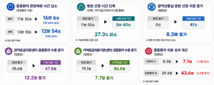 ＜응급환자 이송체계 혁신 시범사업 성과＞