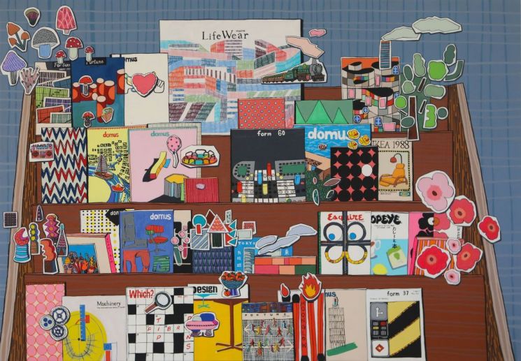 김은미, On my shelf, 2026, Acrylic on canvas, 86.7x124.5cm. 호리아트스페이스
