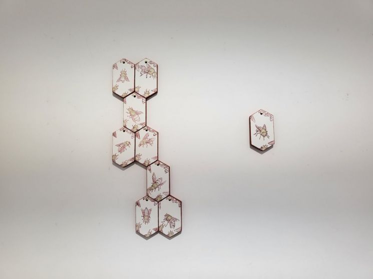 Algorithm_5x9cm(each)_Mixed media on plaster_2026. 하랑갤러리