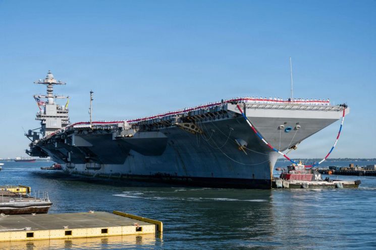 USS Gerald R. Ford aircraft carrier of the U.S. Navy. Photo by AFP Yonhap News