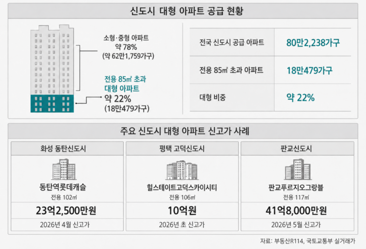 대형 아파트 공급 현황. 부동산인포