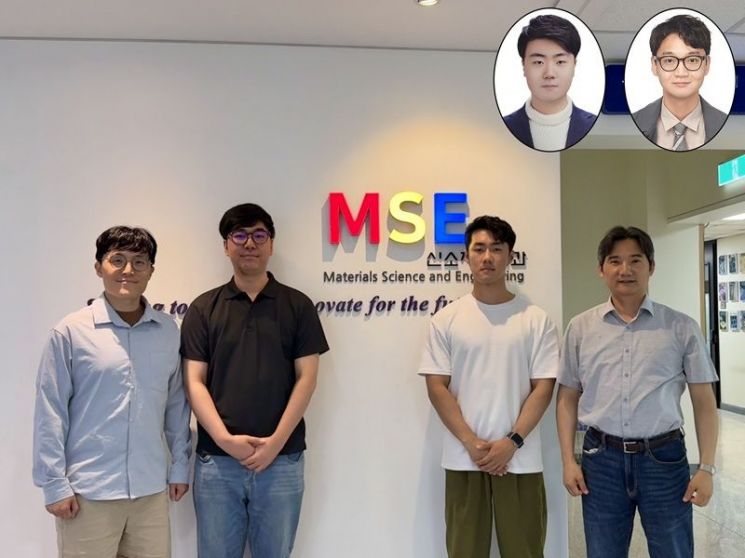(왼쪽부터) KAIST 강기범 교수·견민승 박사·김연규 박사과정·홍승범 교수, (상단 왼쪽부터) 성균관대 홍지훈 박사과정·조성범 교수. KAIST