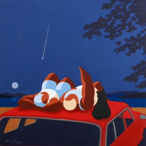 키미작, 달빛이 머문 자리, 린넨에 유화, 100 × 100 cm, 2026. 페이토갤러리