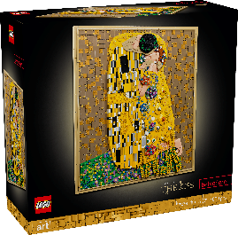 '레고 아트 Gustav Klimt  키스' 이미지. 레고그룹