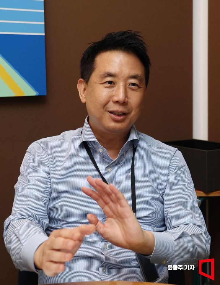 안성우 500글로벌 한국사무소 총괄파트너가 아시아경제와 인터뷰를 하고 있다. 윤동주 기자