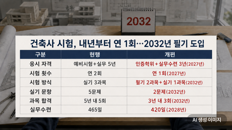 건축사 자격시험 2032년 대개편…'도면' 줄이고 '필기' 신설