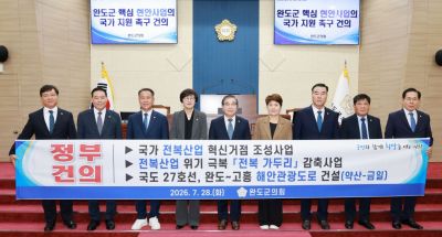 완도군의회는 '완도군 핵심 현안사업의 국가 지원 촉구 건의문'을 통해 정부와 국회에 4가지 핵심 요구사항을 촉구했다. 완도군의회 제공
