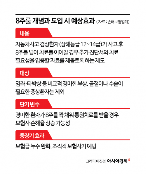 車보험 '8주룰' 임박…"제도 안착까지 소액 보험금 청구 관리 필요"