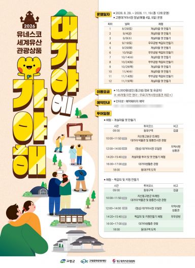네스코 세계유산 지산동고분군과 대가야 역사·문화, 지역 체험을 연계한 관광상품 '대가야에 가야해!' 포스터[제공=고령군]