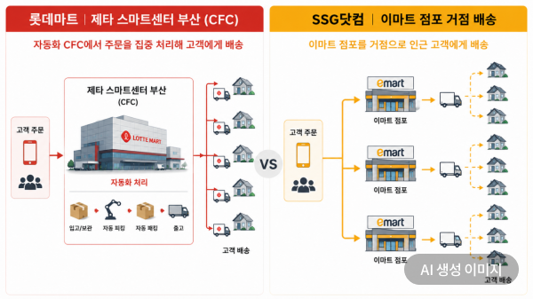 부산서 맞붙는 장보기 배송전…롯데마트 '물류센터' vs SSG닷컴 '점포망'