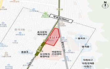 중곡동 29-5번지 일대 위치도. 광진구 제공.