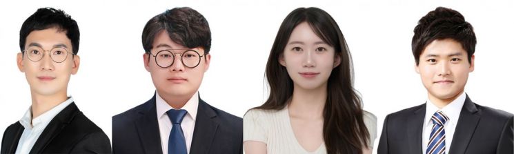 연구진 사진. (왼쪽부터) 임용철 삼성종합기술원 박사, 하윤후 박사, 이영민 연구원, 조용륜 GIST 중앙기기연구소 첨단분석센터 박사. GIST 제공