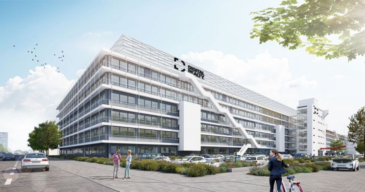 독일 프랑크푸르트에 위치한 디지털리얼티 데이터센터 전경.