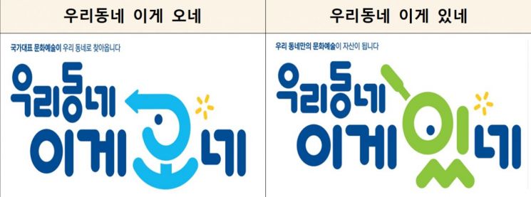 '우리동네 이게 오네, 우리동네 이게 있네' 브랜드 이미지(BI) 공모전 최우수상 수상작. 문화체육관광부