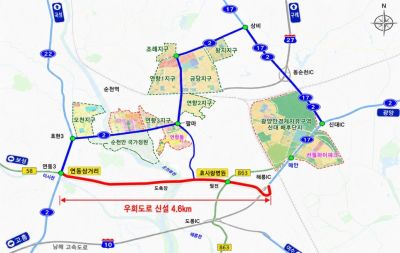 국도2호선 대체후회도로 위치도. 순천시 제공