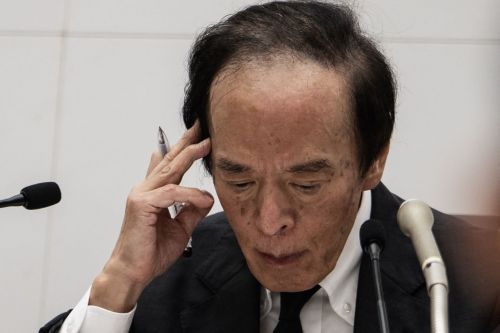 우에다 가즈오 일본은행(BOJ) 총재가 지난 7월 31일 일본 도쿄 BOJ 본부에서 기자회견을 진행하고 있다. AFP연합뉴스