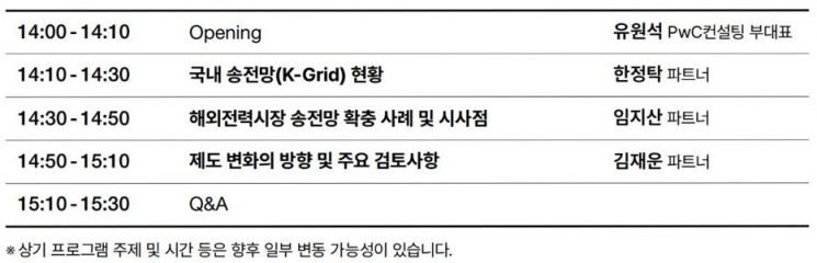 삼일PwC, '민간 투자를 통한 송전망 대전환' 웨비나 개최