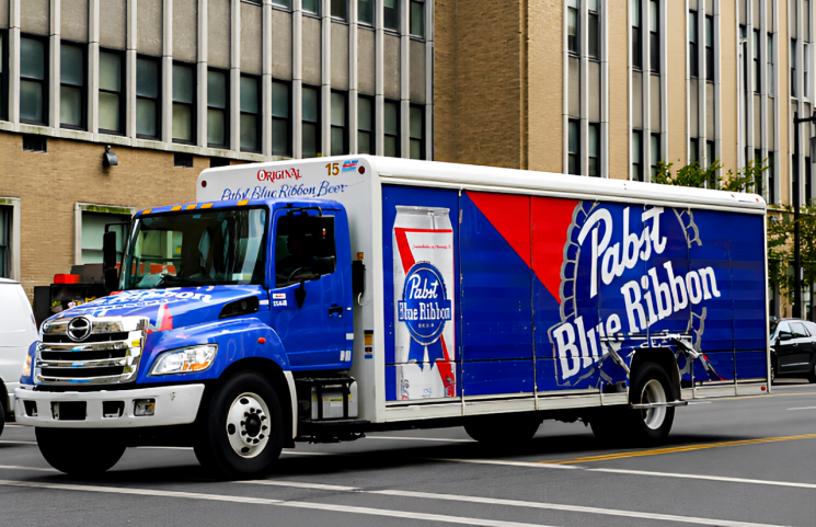 팹스트 블루 리본 맥주 트럭. Truck News 웹사이트