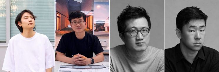 2026년 젊은 건축가상 수상자. 왼쪽부터 나종원 Of Architecture 공동대표, 김민호 코드아키텍츠건축사사무소 대표, 신성진·손경민 볼드아키텍츠건축사사무소 대표소장. 문화체육관광부