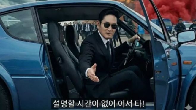 삼성전자 주식이 급등하면서 유행한 이재용 회장 밈(meme). 온라인 커뮤니티 캡쳐