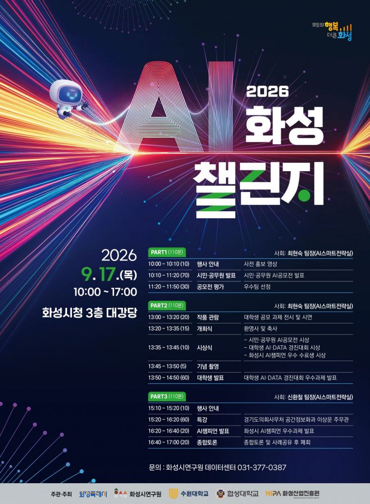“말로 설명하면 앱이 뚝딱”…화성시, 17일 전국 첫 ‘AI 화성 챌린지’