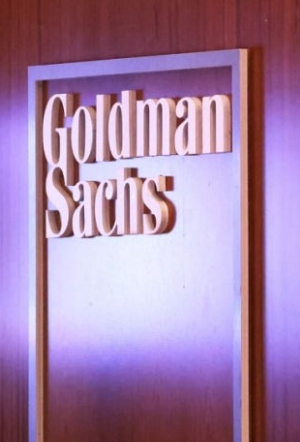 The logo of Goldman Sachs on the New York Stock Exchange. Photo by Yonhap News