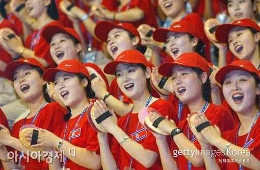 북한 응원단 모습. 사진은 기사의 특정 내용과 무관. 게티이미지코리아
