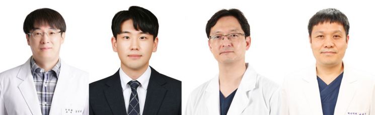 왼쪽부터 고려대구로병원 신경과 강성훈 교수·신재민 전공의, 영상의학과 서상일 교수, 핵의학과 어재선 교수. 고려대구로병원