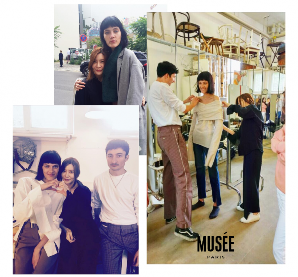 이주현 뮤제 대표가 독일 베를린에서 모델, 스타일리스트와 함께 FW(가을겨울) 시즌 화보 촬영을 준비하고 있다. 뮤제