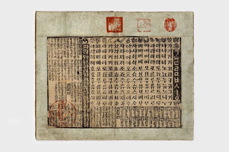 주시경과 제자들이 1910년대 국어사전 편찬을 위해 작성한 보물 ‘말모이’ 원고의 복제본. 240자 원고지에 붓글씨로 작성됐으며 현재 올림말 ‘ㄱ’부터 ‘걀죽’까지 남아 있다. 국립한글박물관
