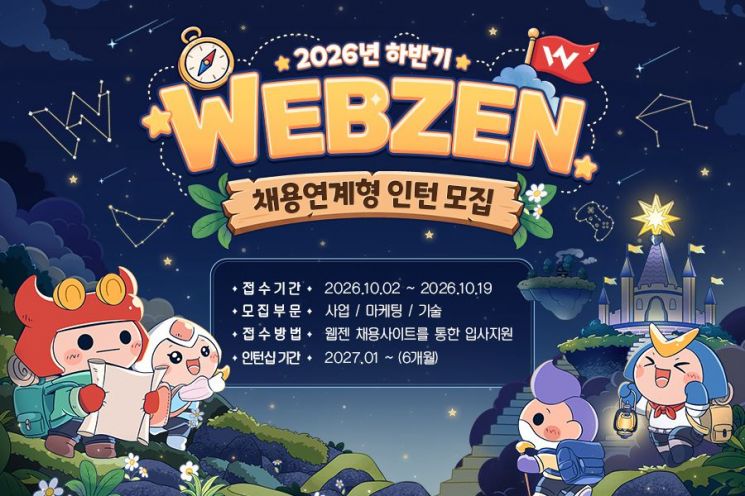 웹젠, 하반기 채용 연계형 인턴 선발…19일까지 서류 접수