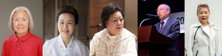 제29회 '자랑스런 박물관인상' 수상자들. 왼쪽부터 오순희 박을복자수박물관 관장, 윤숙자 떡박물관 관장, 송영숙 뮤지엄한미 관장, 전보삼 만해기념관 관장, 김차순 우제길미술관 관장. 한국박물관협회