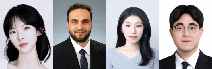 ECCV 2026 '모카' 챌린지에서 3위에 오른 UNIST 연구팀. 김수지 박사과정생(왼쪽부터), 무함마드 문시프 박사후연구원, 김민경 박사과정생, 백승렬 교수.