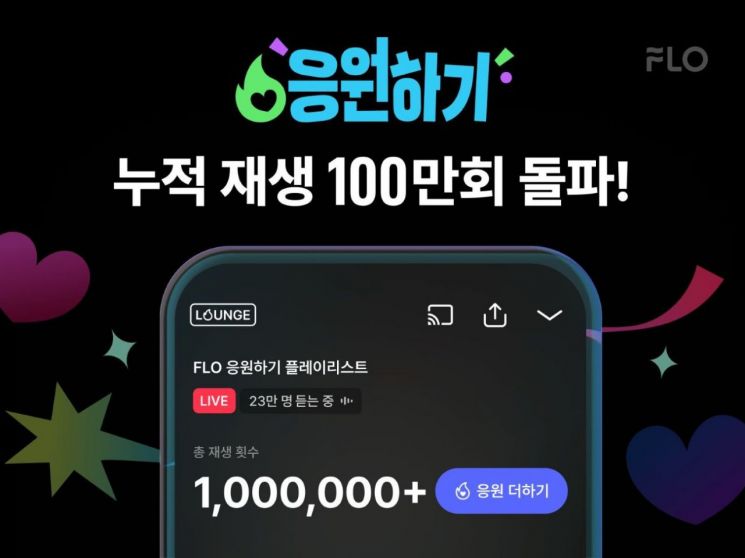 플로 '응원하기' 한 달 만에 100만 재생…25만명 참여
