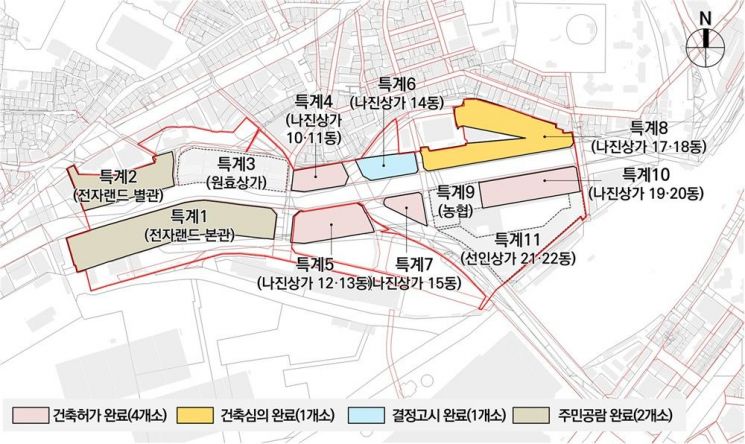 용산전자상가 특별계획구역 구역별 추진 현황 (자료 제공=서울시)