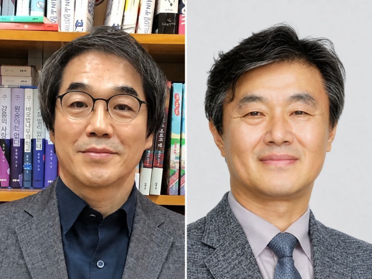 제40회 책의 날 기념식에서 대통령 표창을 받는 주연선 은행나무출판사 대표이사(왼쪽)와 김기태 세명대학교 교수. 주 대표는 신인 작가 발굴과 한국문학의 해외 진출에, 김 교수는 출판학·저작권 분야 연구와 전문인력 양성에 기여한 공로를 인정받았다. 문화체육관광부