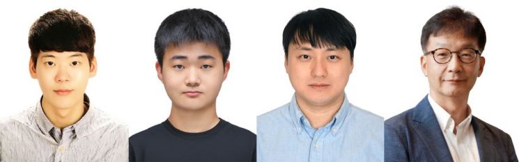 GIST-POSTECH, 공동연구팀 단체사진. (왼쪽부터) 서민교 포항공과대학교(POSTECH) 물리학과 박사, 김한별 GIST 물리·광과학과 석박사통합과정생, 신동빈 교수, 김동언 POSTECH 물리학과 교수.