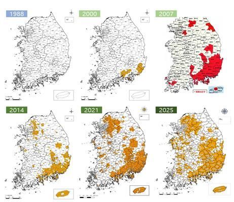 소나무재선충병 피해지역 변화. 산림청 제공 연합뉴스